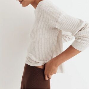 Madewell Donegal Lawson Crop Pullover Sweater in Bright Ivory 🤍 Size S